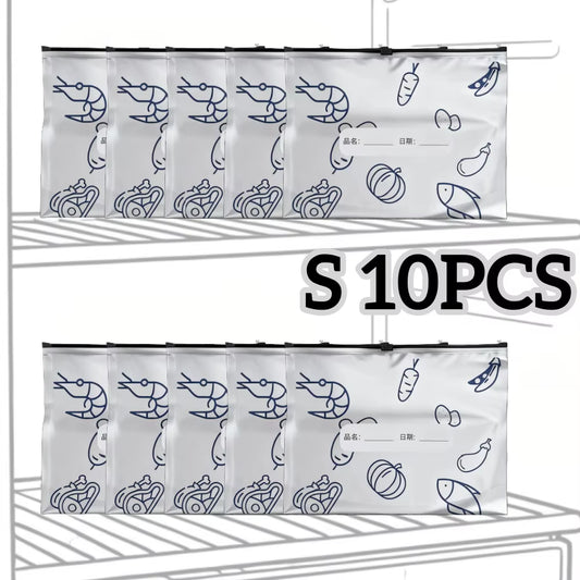 10/60Pcs Aluminum Foil Storage Bags Freezer Sealed Organizers Food Packaging Reusable Pantry Odor-Proof Bag Kitchen Essential