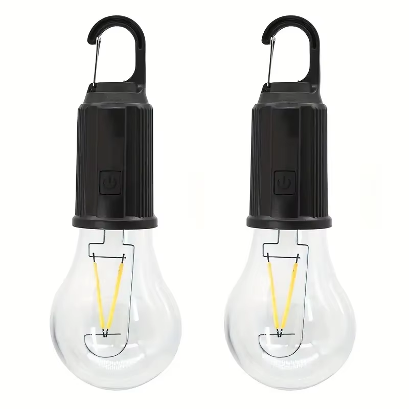 1/2Pcs Camping Tent Light with Solar Charging Tungsten Filament Bulb Outdoor Camping Tent Light Strip Three Lighting Modes