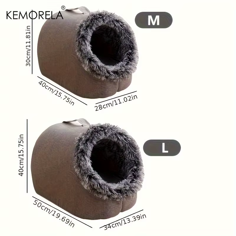 Cat Bed Comfortable Pet Sleeping Bed, Portable Cat Bed Warm and Thickened Pet Bed with Handle Portable Cat Bed