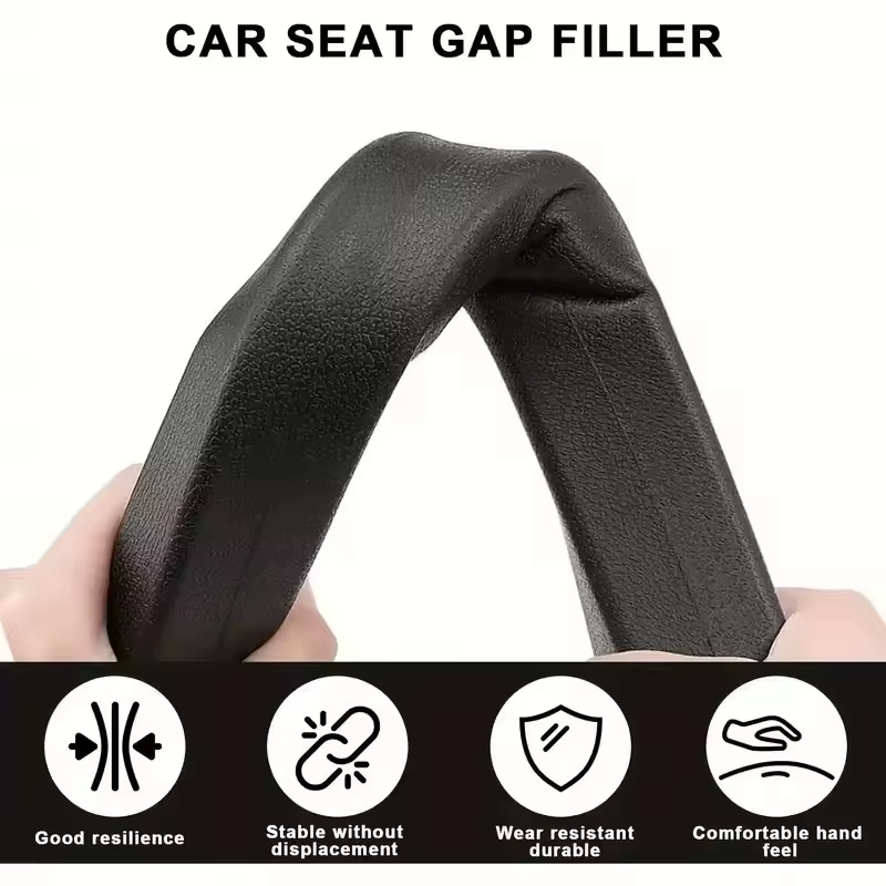 2Pc Car Seat Gap Filler Organizer Waterproof Car Seat Gap Plug Strip with 2 Grooves Seat Gap Storage Auto Interior Accessories