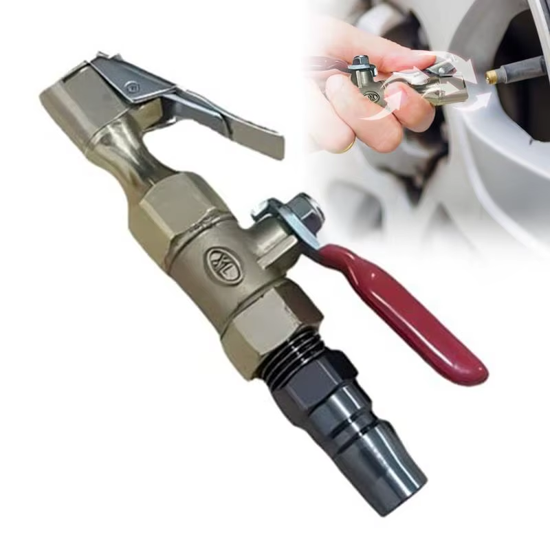 Car Tire Inflator Nozzle Lock on Tire Inflator Chuck Quick Inflation Hose Nozzle with Valve Air Compressor Adapter for Car Suvs