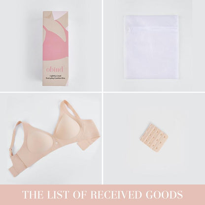 Obind Wireless Jelly Deep-V Bra Everyday Comfort Push-Up Seamless T-Shirt Bra Slimming Design Adjustable Straps Minimalist Soft Butter-Fabric Breathable Mesh Triangle Panel Basic Women’S Underwear