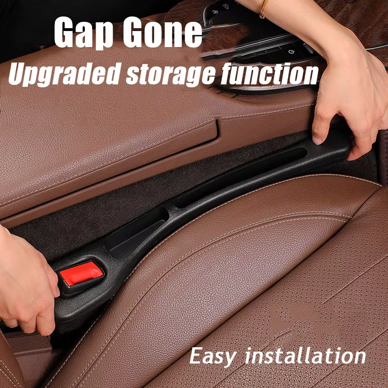 2Pc Car Seat Gap Filler Organizer Waterproof Car Seat Gap Plug Strip with 2 Grooves Seat Gap Storage Auto Interior Accessories