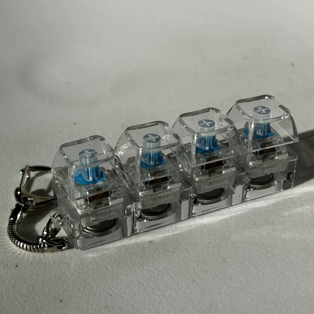 Relaxing 3/4/9 Keys Finger Keyboard Keycap Stress Relief Decompression Toy Gadget Key Button Fidget Keychain Adult