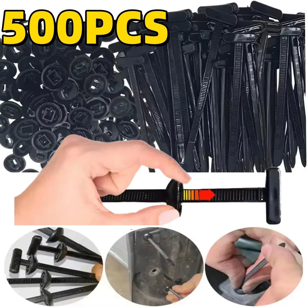 500/10 Pcs Nylon Universal Cable Tie Buckle Heavy Duty Self-Locking Nylon Zip Ties Holder Multipurpose Plastic Cable Ties Tool