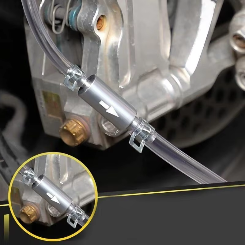 Professional Brake Bleeder Kit with One Way Check Valve Manual Vacuum Pump Hose for Brake Clutch Fluid Bleeding on Motorcycle