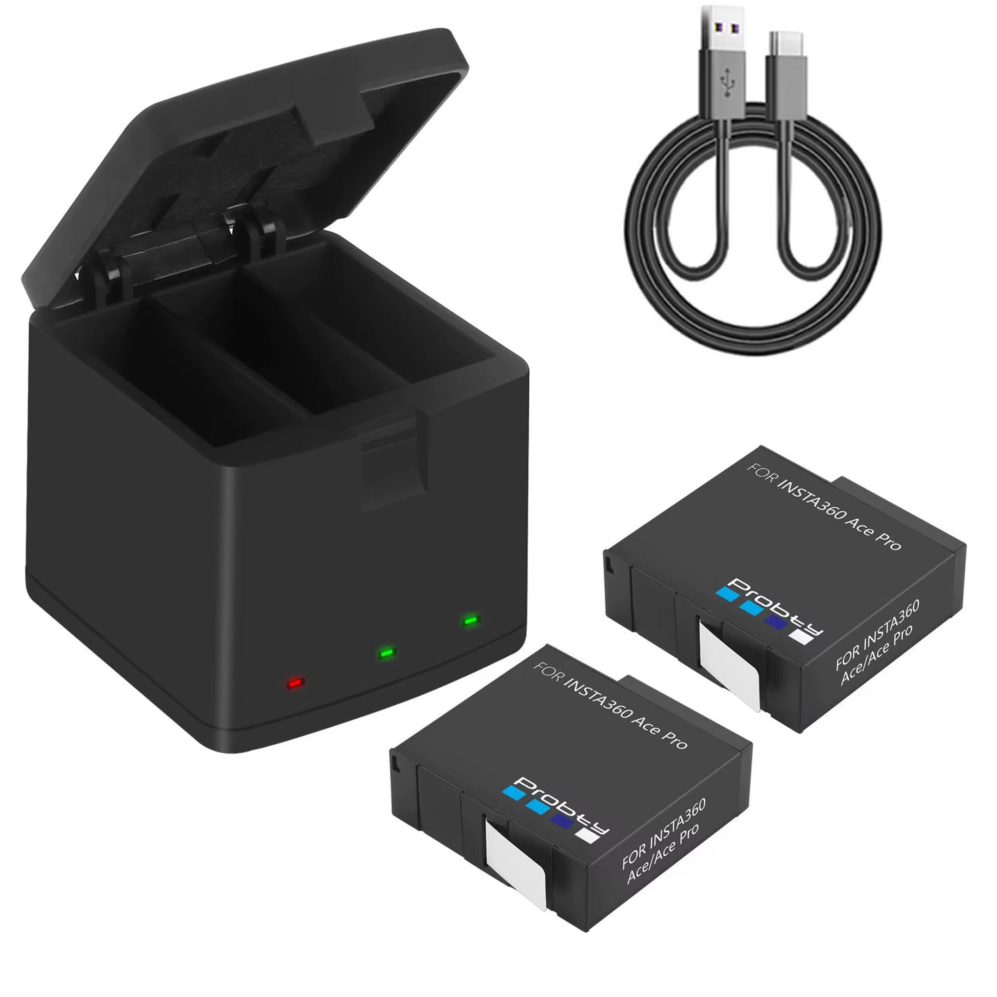 2200Mah Battery for Insta360 Ace Pro Ace Insta360 Ace Pro 2+3-Slots LED Charger for Insta360 Ace Pro Battery Accessories