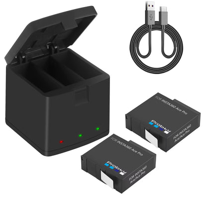 2200Mah Battery for Insta360 Ace Pro Ace Insta360 Ace Pro 2+3-Slots LED Charger for Insta360 Ace Pro Battery Accessories