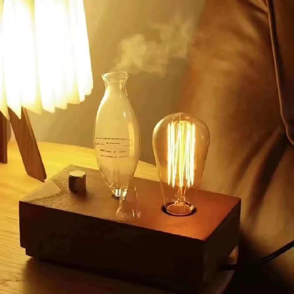 Aroma Diffuser Vintage Tungsten Filament Lamp Aromatherapy Machine Humidifier Lighting Sandalwood Pure Essential Oil Diffuser