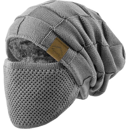 Ultimate Unisex Knitted Beanie & Mask Set for Cold Weather - Stay Warm & Stylish in Outdoor Snow Sports!