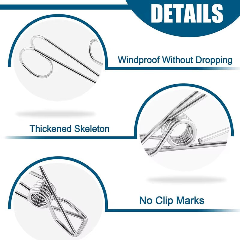 5/10/20Pcs Long Tail Clip Stainless Steel Photo Clip Clothespins Towel Organizer Holder Rack Hooks Clothes Pegs Laundry Storage