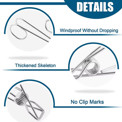 5/10/20Pcs Long Tail Clip Stainless Steel Photo Clip Clothespins Towel Organizer Holder Rack Hooks Clothes Pegs Laundry Storage