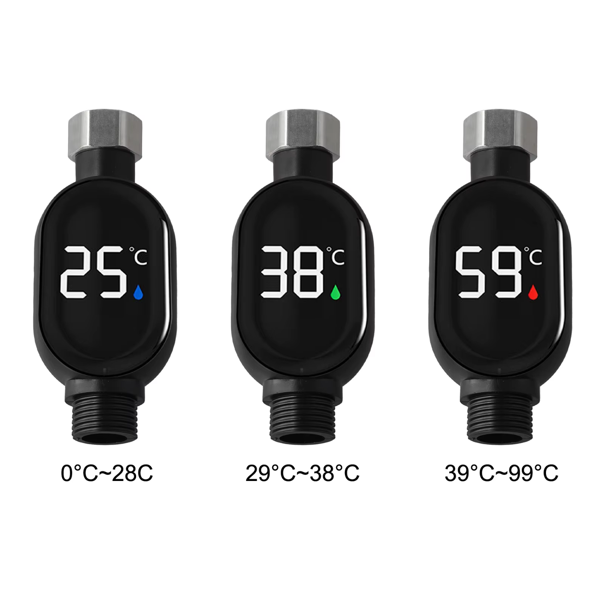 1Pc Waterproof Smart Temperature Digital Display Faucet Thermometer Bath Thermometer with Digital Display Shower Thermometer