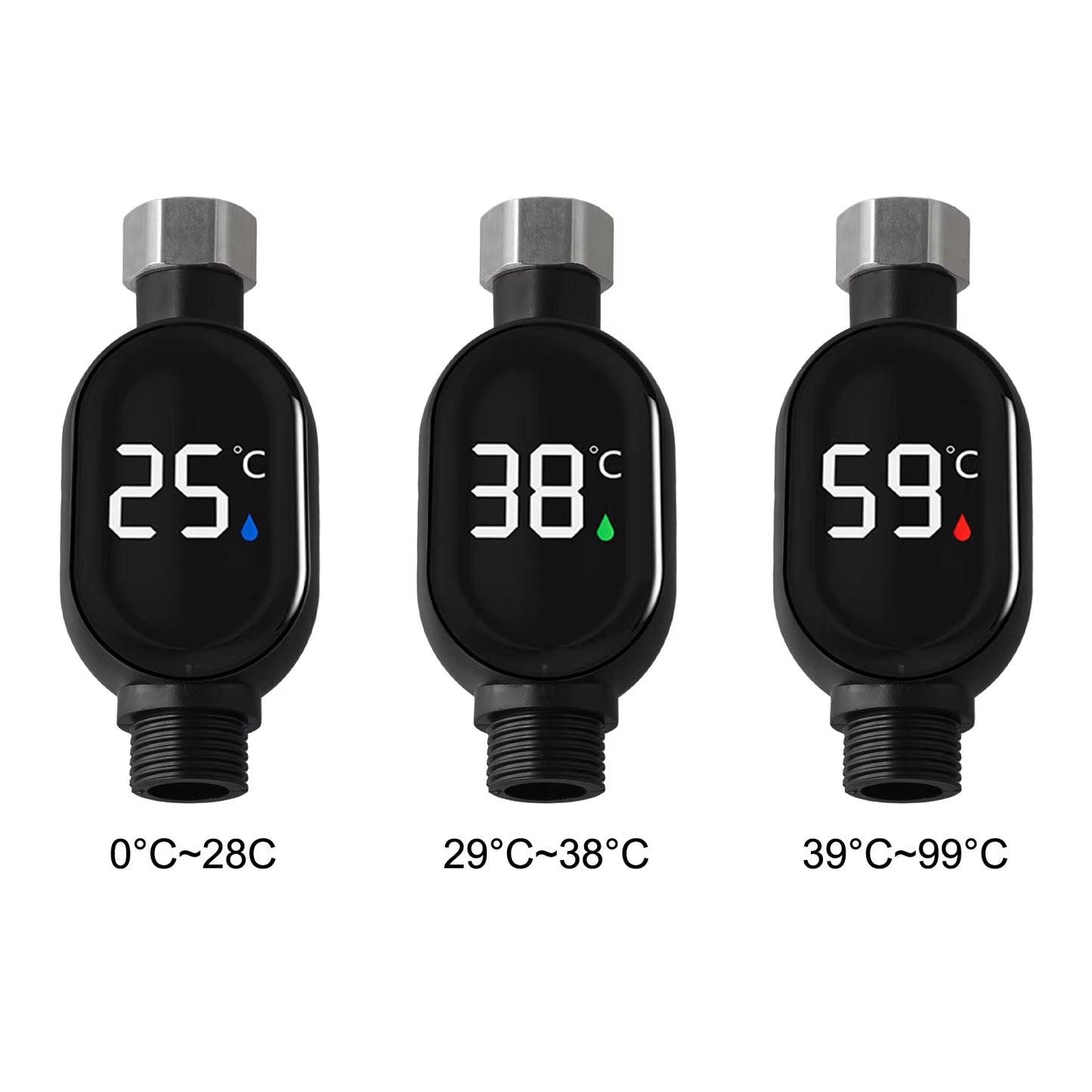 1Pc Waterproof Smart Temperature Digital Display Faucet Thermometer Bath Thermometer with Digital Display Shower Thermometer
