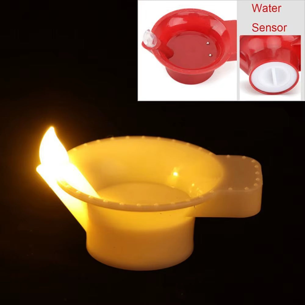 12Pcs Waterproof Electric DIY LED Light Floating on Water Diwali Tea Light India Oil Lamp Water Sensor Candles Fake Candle Lamp