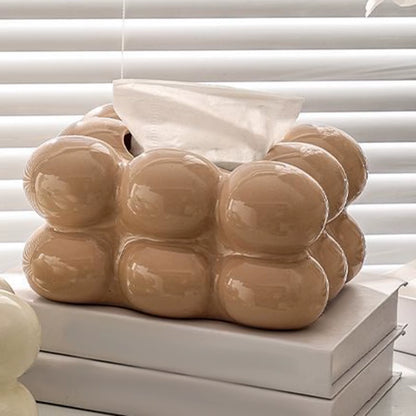 Facial Tissue Holder Non Slip Ceramic Tissue Box Cover Tissue Dispenser for Living Room Home Household Kitchen Countertop