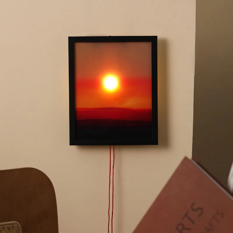 Rising and Falling Sunset Atmosphere Wall Mounted Lighting Fixtures, Finished Living Room and Bedroom Lights, Gift for Friends