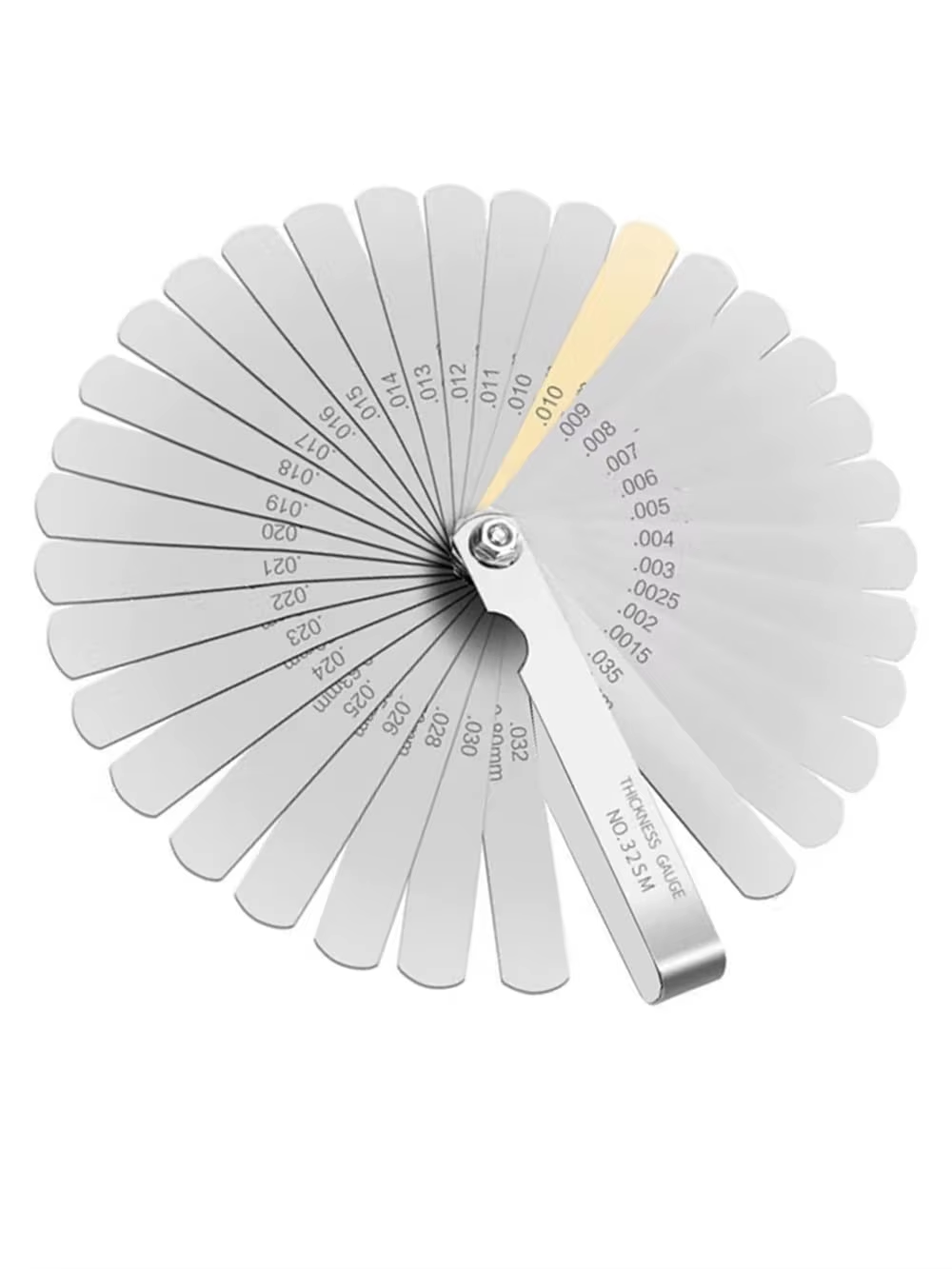32 Blades Feeler Gauges Set Stainless Steel Dual Marked Metric and Standard SAE Valve Thickness Gauge Rangefinder