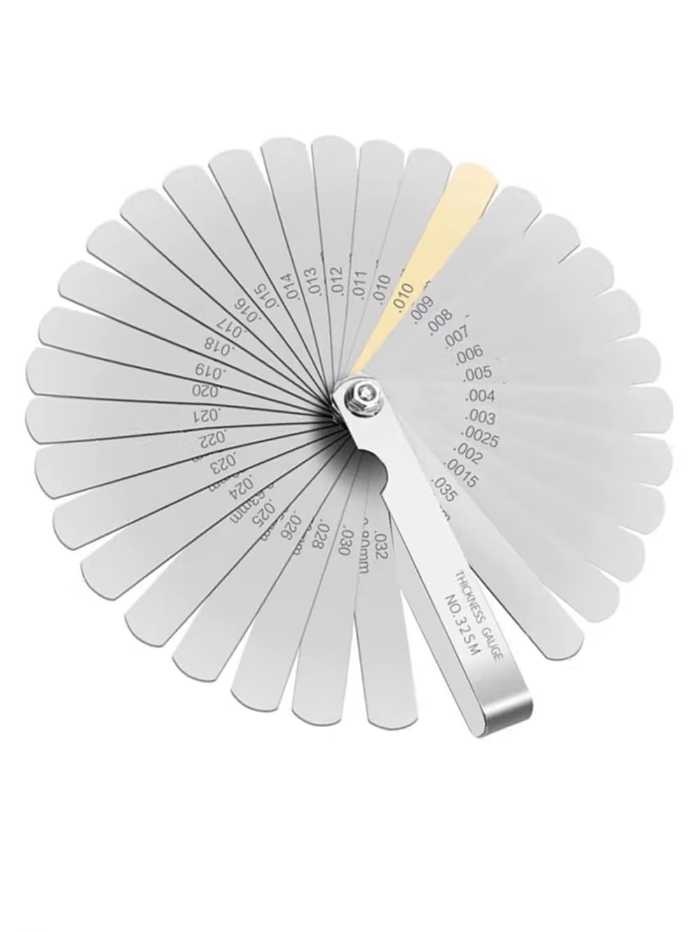 32 Blades Feeler Gauges Set Stainless Steel Dual Marked Metric and Standard SAE Valve Thickness Gauge Rangefinder