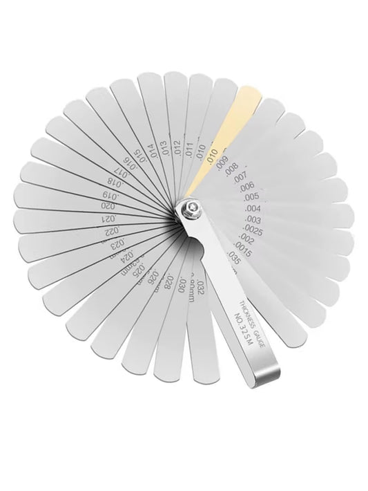 32 Blades Feeler Gauges Set Stainless Steel Dual Marked Metric and Standard SAE Valve Thickness Gauge Rangefinder