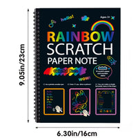 Scratch-Off Color Art Drawing Book, No Need for Paint, Free Creation Diy Drawing Book. Rainbow Scratch-Off Paper