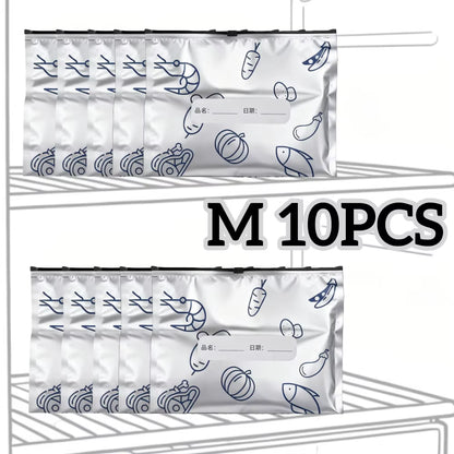 10/60Pcs Aluminum Foil Storage Bags Freezer Sealed Organizers Food Packaging Reusable Pantry Odor-Proof Bag Kitchen Essential