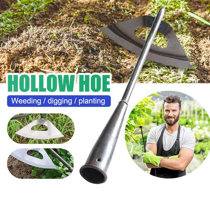 Hardened Hollow Hoe Garden Hoe Weeders Labor-Saving Weeding Loosening Farming Tools Planting Rake Hoe Garden Hand Tools