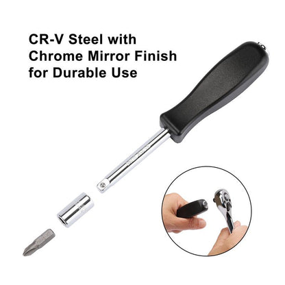 CASOMAN 1/4-Inch Drive Master Socket Set with Ratchets, Adapters, Extensions with 1/4" Dr. Bits Set, Inch/Metric, 6-Point, 5/32-Inch - 9/16-Inch, 4 Mm - 14 Mm, 62-Piece 1/4" Dr. Socket Set, #Tiktokshopblackfriday