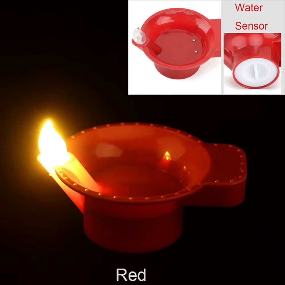12Pcs Waterproof Electric DIY LED Light Floating on Water Diwali Tea Light India Oil Lamp Water Sensor Candles Fake Candle Lamp