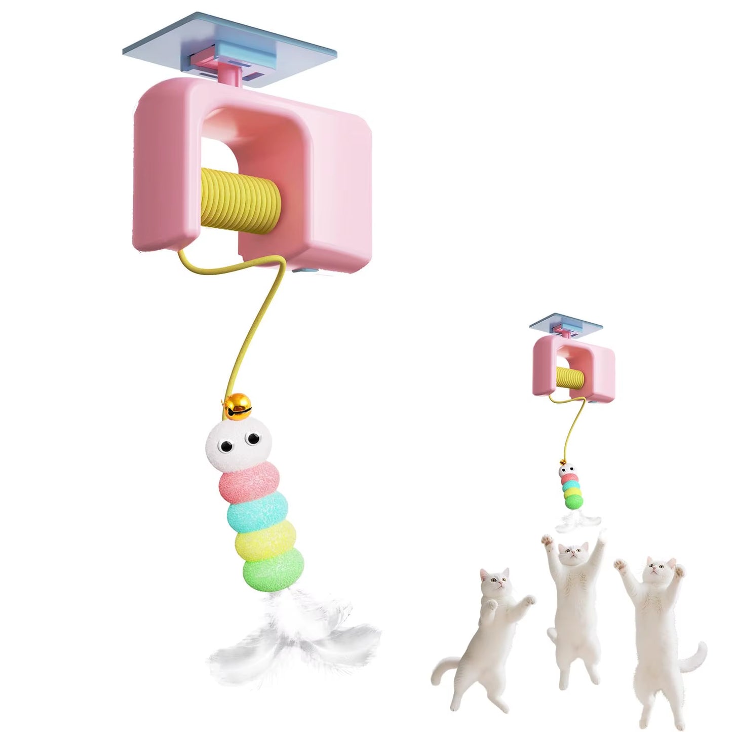 Pet Stress Relief Toys for Cats, Rechargeable Interactive Hanging Door Cat Toy, Automatic Electric Flying Bird Cat Toy for Hunt