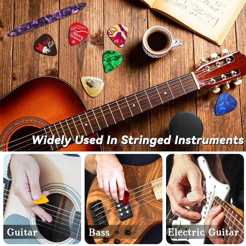 2025 Guitar Picks Countdown Calendar Xmas Advent Calendars for Guitar Bass Ukulele Players Gift Musical Instrument Picks Set
